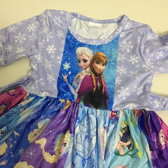 Frozen Elsa Anna long sleeve twirl dress - Picture 7 of 7